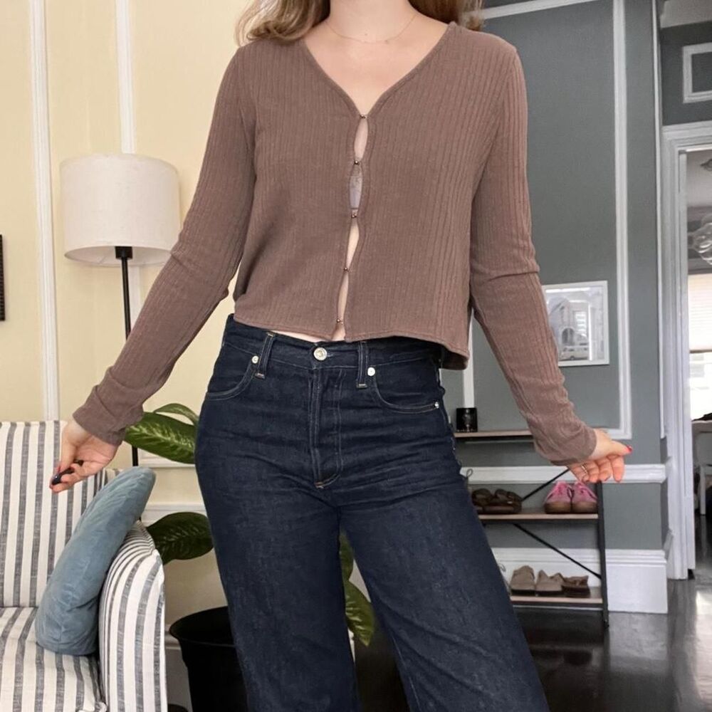 Madewell Women's Brown and Tan Cardigan